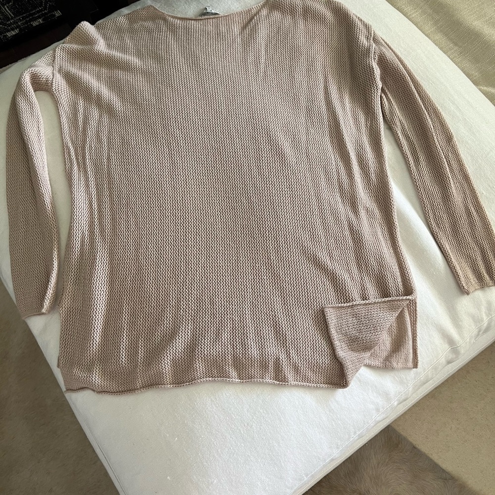 Joie Nude Oversized Fishnet Sweater, Small